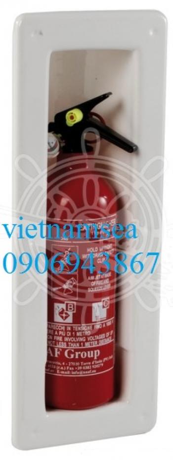 Extinguisher compartment snap in.